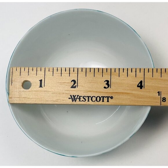 VTG Set 2 Handpainted Japanese Porcelain 4.5" Floral Rice Soup BOWLS Teal Pink - Picture 5 of 5